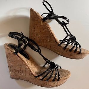Banana Republic Wedges, heels, black, strappy, size 6, summer shoes
